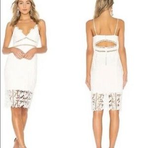 Bardot Botanica Lace White Midi Dress Size M